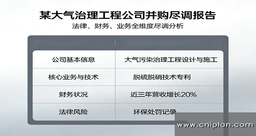大气治理工程公司并购尽调
