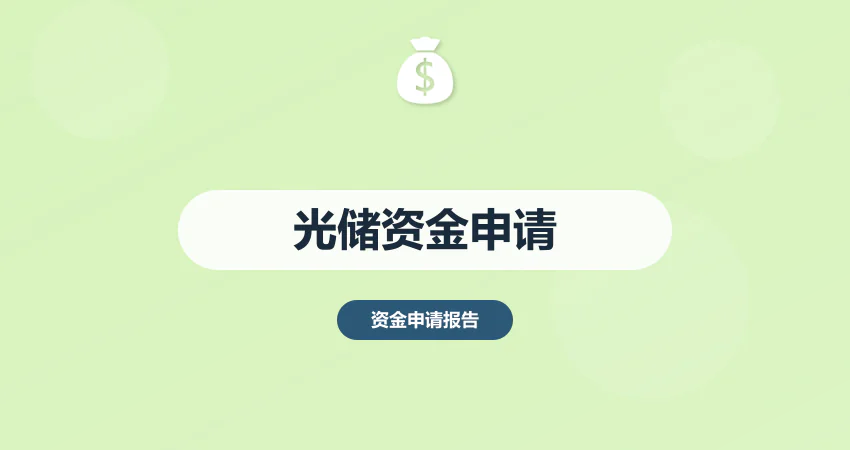 光伏 + 储能项目资金申请报告