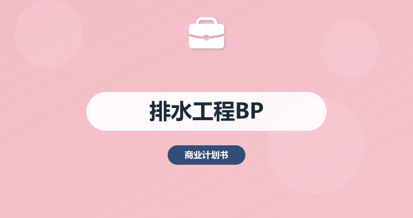 排水工程项目商业计划书
