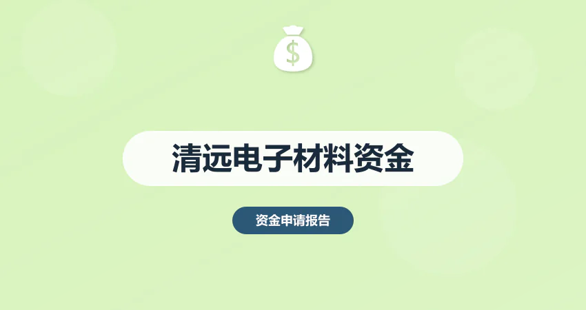 清远电子材料项目资金申请报告