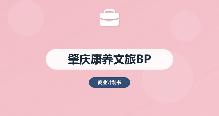 肇庆康养文旅项目商业计划书