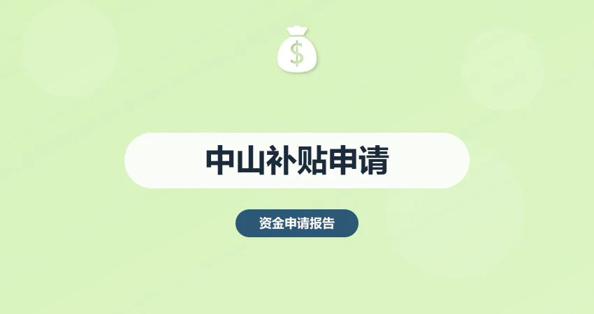 中山政府补贴资金申请