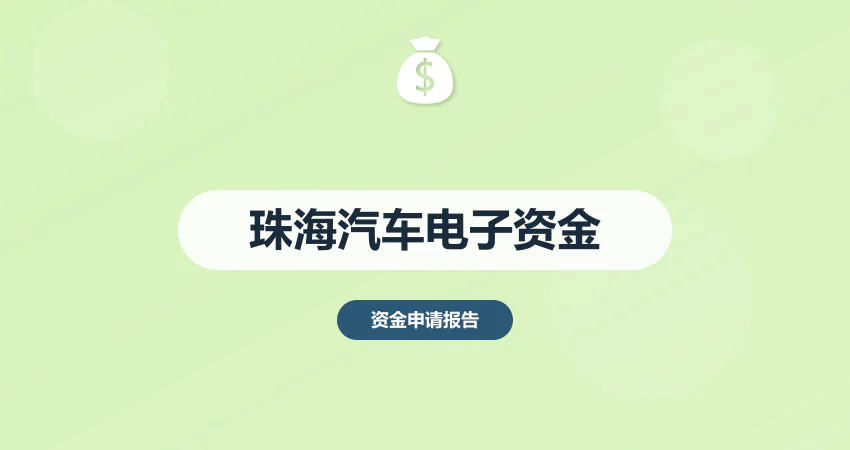 珠海汽车电子项目资金申请报告